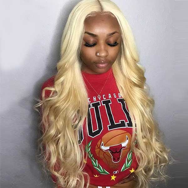 613 Blonde Wig Body Wave 4X4 Lace Closure Wig