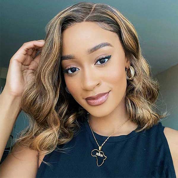 Ombre Brown Highlight Body Wave Bob Wig