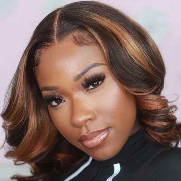 Ombre Brown Highlight Body Wave Bob Wig