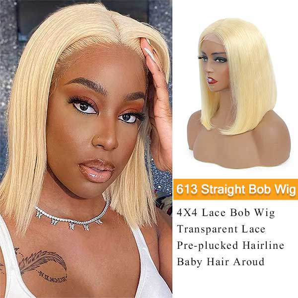 613 Blonde Wig Short Bob Wigs