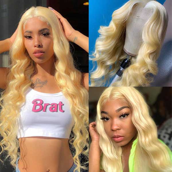 613 Blonde Wig Body Wave 4X4 Lace Closure Wig