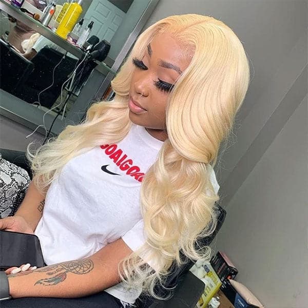 613 Blonde Wig Body Wave 4X4 Lace Closure Wig