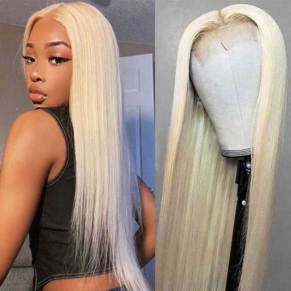 613 Blonde Straight 4x4 Lace Closure Wig