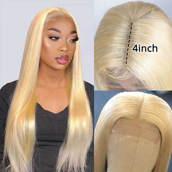 613 Blonde Straight 4x4 Lace Closure Wig
