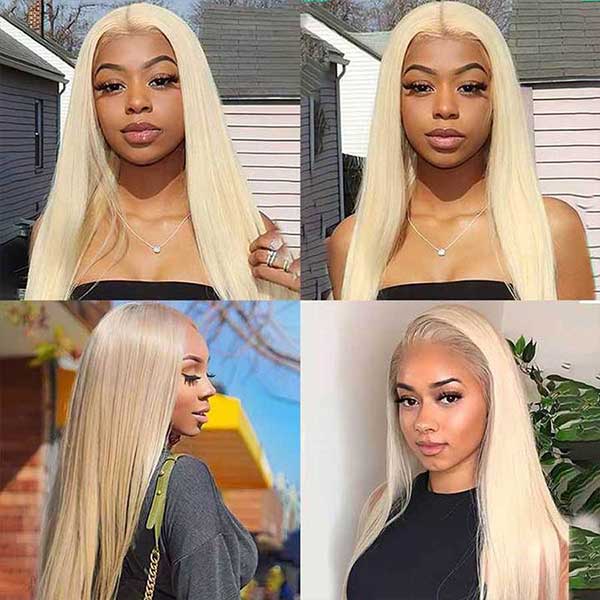 613 Blonde Straight 4x4 Lace Closure Wig