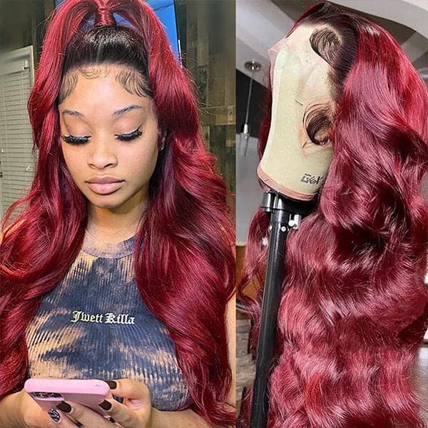 Ombre Burgundy Wig