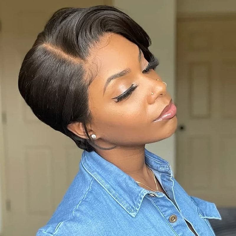 Straight T Part Lace Wig Short Bob Wigs