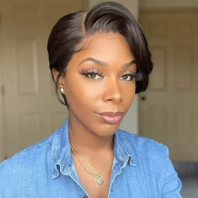 Straight T Part Lace Wig Short Bob Wigs