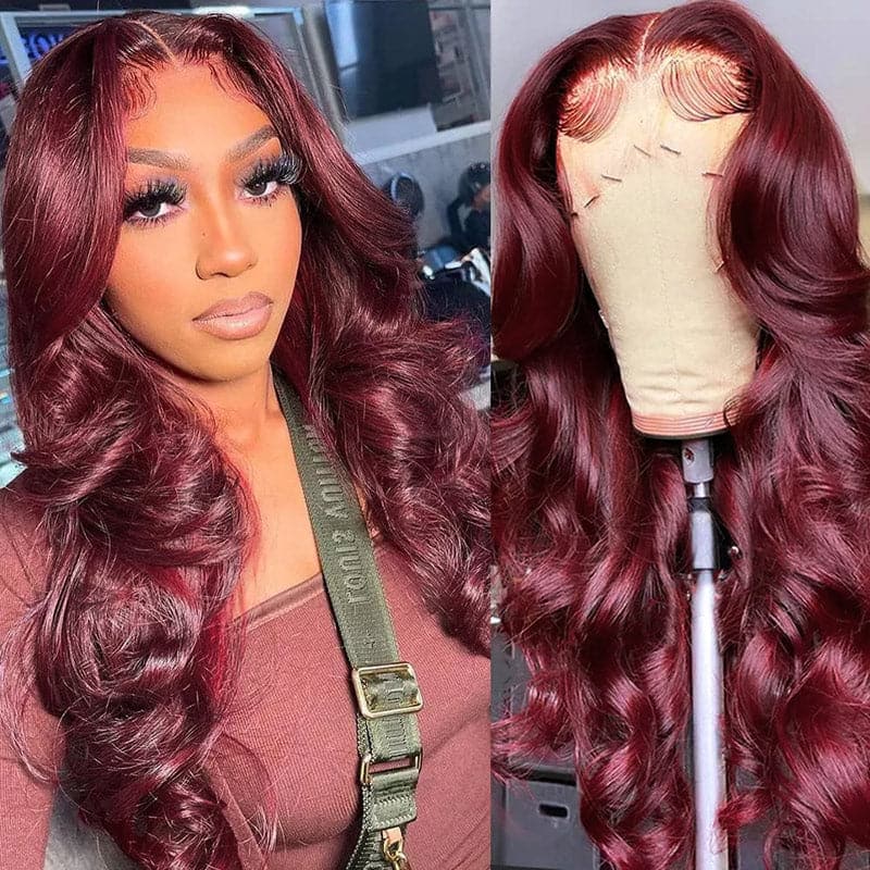 Body Wave Burgundy 99J 13X4 Lace Front Wig
