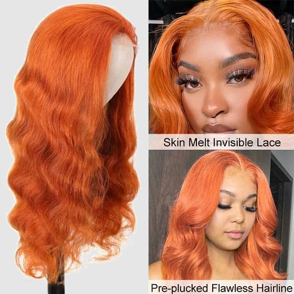 Ginger Orange 4X4 Lace Closure Wig