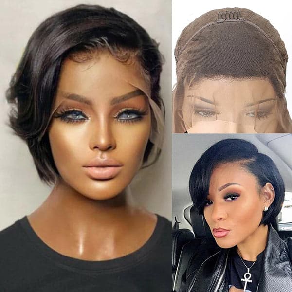 Short Bob Wigs Straight 13x4 Lace Front Wig Pixie Cut Wig