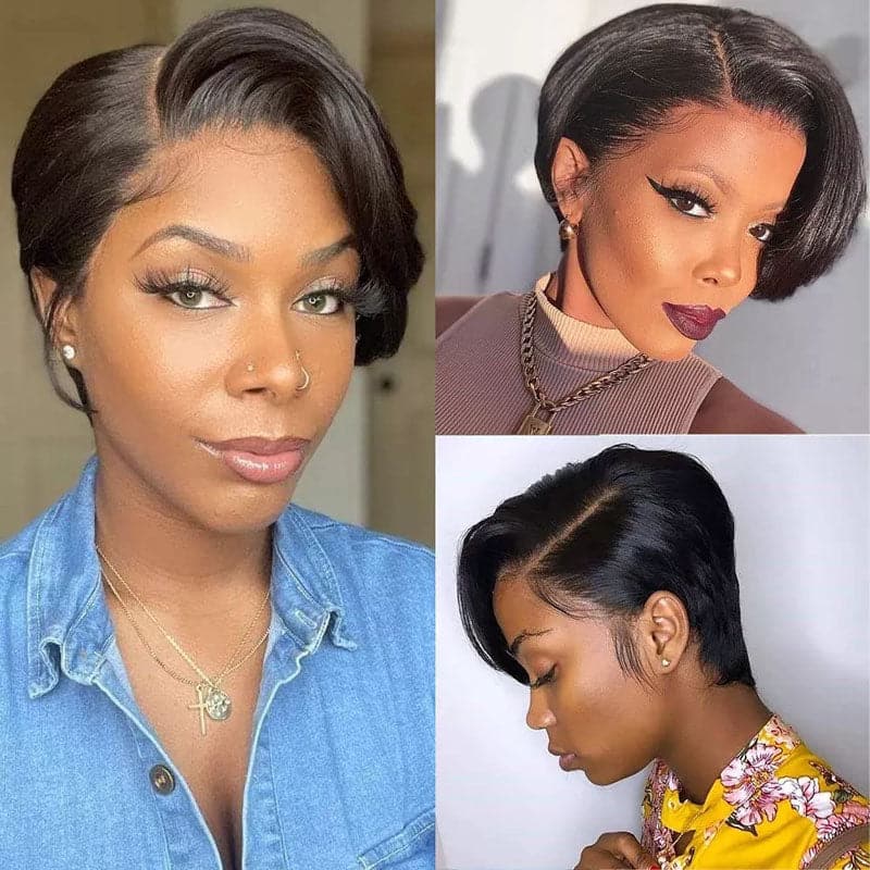 Straight T Part Lace Wig Short Bob Wigs