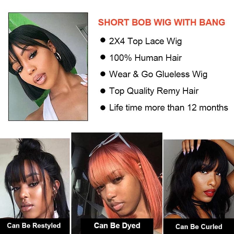 Short Bob Wig With Bangs